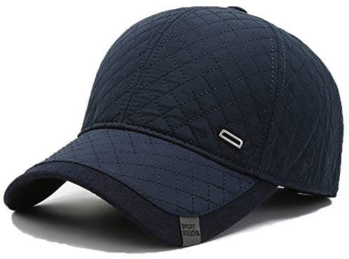 YAMEE Berretto da Baseball Invernale Uomo con Paraorecchie,Cappello Invernale Uomo con Fodera,Cappellino Autunno/Inverno Circonferenza della Testa 56-60cm