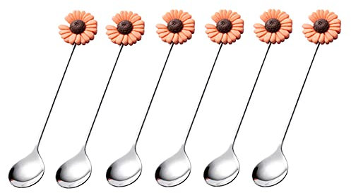 Ensemble de Cuillères en Vrac Les cuillères de dessert Set 6 pcs 5.1 Puce à café de cuillère à café de création Premium Grade de qualité alimentaire en acier inoxydable de la cuillère en yogourt Cuil