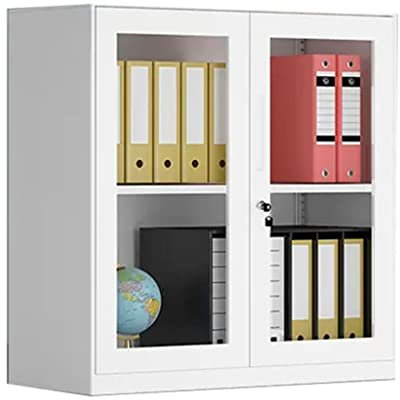 Aktenschrank Aktenschrank aus weißem Stahl, verschließbare Schließfächer for Glastüren, for Home Office-Schulen, hohe Tragfähigkeit (Size : 90x40x92.5cm)