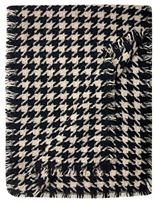 Damen Schal High-End-Luxus-Kaschmirschal, klassisches Karo-Strickmuster, Flauschiger Langer Schal, Herbst und Winter, verdickter, Warmer Schal Schal