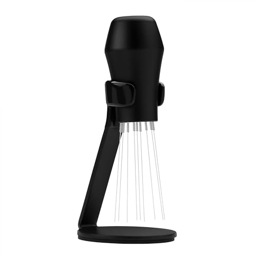 Normcore WDT Werkzeug mit Ständer V3 für das Durchmischen des gemahlenen Kaffees | Espresso KaffeeRührer | Kaffee Nadel Distributor mit Sockel Kaffee Tamper Verteiler