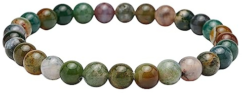Handgefertigtes 6mm Edelstein Perlenarmband für Männer und Frauen, elastisch | Armband aus Edelsteinperlen für Männer und Frauen