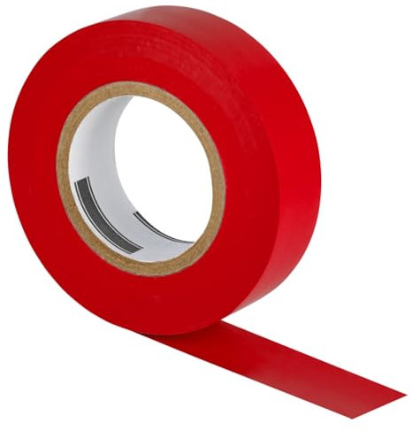 ISOLATECH 1pc PVC ruban isolant rouleau 19mm x 20 mètres rouge multicolore set pro voiture voiture moteur fin étroit câble thermo résistant à la chaleur résistant au froid