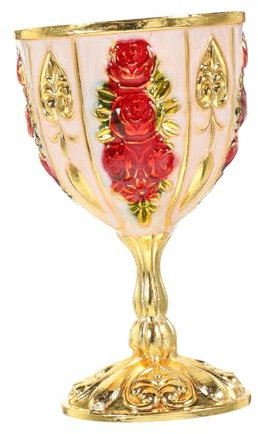 GOOHOCHY Tasse Vintage en Métal Doré Motif Délicat, Verre à Liqueur Réutilisable Pratique et Fiable, pour Décoration et Usage Quotidien