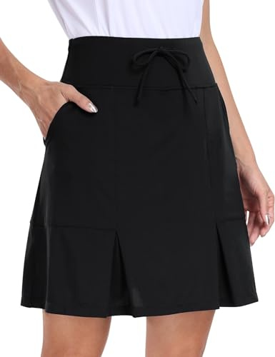 MoFiz Falda de Tenis para Mujer Falda de Golf con pantalón Interiores,hasta la Rodilla,Cintura Alta,para Tenis,Golf Deportes de Verano