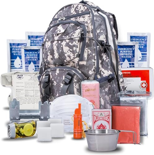 Blue Coolers Blue Seventy-Two - Pro Series - Camo Deluxe | Kit de Supervivencia de Mochila de Emergencia de 72 Horas para 1 Persona | Kit de Supervivencia para Incendios forestales, terremotos,