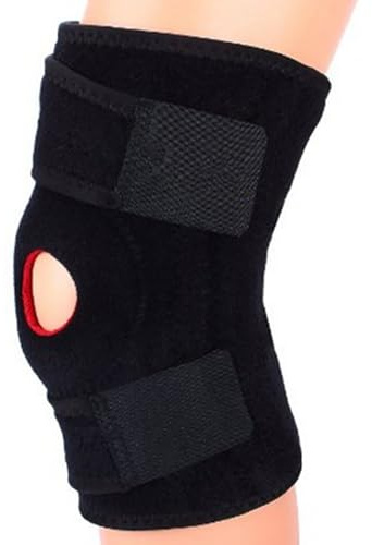 Dinghaole Genouillères réglables, unisexe, pour soulager les douleurs articulaires, les déchirures du ménisque, la course à pied - Sports Protector Patella Strap Running Gear (Black)