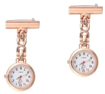 SAFIGLE 2stücke Chic Watch Brooch Mit Clip Retro Taschenuhr Roségold Für Und Ärzte Praktische Ansteckuhr Für Medizinischen