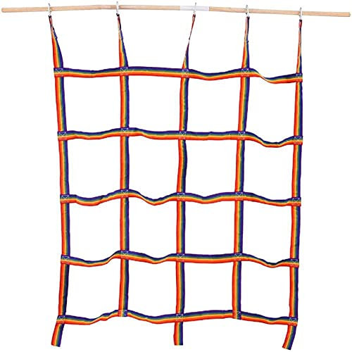 GSHUPIOU Klettern Sieben farbige Sicherheitsnetze 4,8 x 6,1 Fuß Kletter-Ladungsnetz, Strickleiter, Outdoor-Ladungsnetz, for tägliche Unterhaltung und Sport, Tragkraft 300 kg