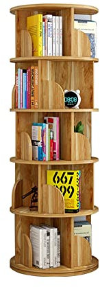 360 Grad drehbares Kinder-Baby-Bilderbuch-Aufbewahrungsregal mit einfachem kleinem Bücherregal-Design, Braun, 40 x 160 cm
