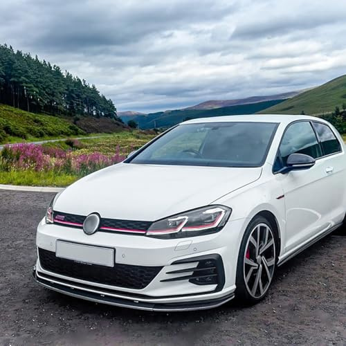 Spoiler anteriore compatibile con Volkswagen Golf VII (7.5) GTi/GTD/R/R-Line 2017-2019 (ABS nero lucido)