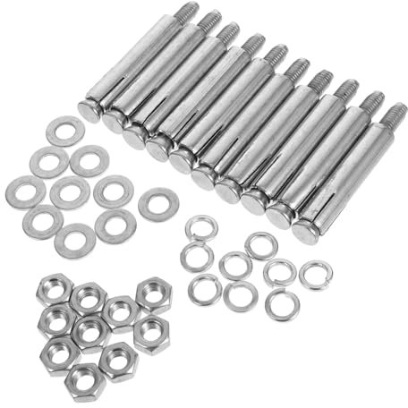 Amosfun 10pcs Expansion Screw Expansion Screw for Home Repairs Fixing Bolts Cabinet Expansion Screws Steel Countersunk Screws Multi-use Expansion Bolt