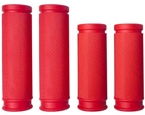TIKBRO 4Pcs Bike Handlebar Grips, 85mm 105mm TPR Rubber Short Grips Fit Twist Shift and Revoshift