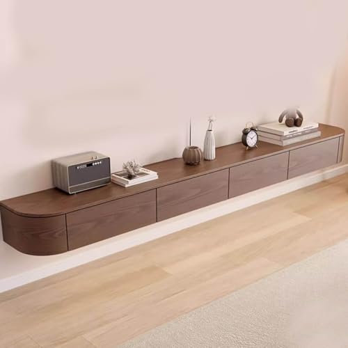 GLMGBP Wandmontierter TV-Schrank, TV-Bank aus Holz, Hänge-TV-Einheit, Medienwand-Aufbewahrungsschrank, Medienkonsole (220 cm)