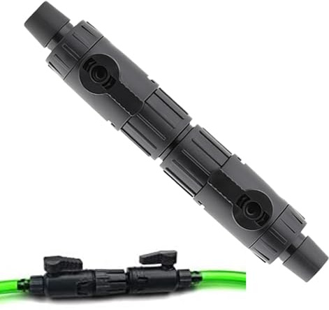 Aquarium-Filterventil, Schnellspannverbinder, 18 x 13 x 3 cm, Schlauch-Reduzierstück, auslaufsicheres Gewinde-Design für Aquariumpumpen und Landschaftsbau-Systeme, Schwarz