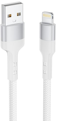 Baileku Câble iPhone, 1M Cable Chargeur iPhone Charge Rapide Certifié MFi Câble USB Lightning Nylon Tressé Fil Chargeur Lightning Cordon pour iPhone 14 13 12 11 Pro Max Mini XS XR X 8 7 6 6s SE, iPad