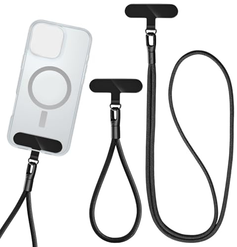 Siyrdxcbt 2 Unità di Cordino per Cellulare Con Gancio Metallico 360° Rimovibile per Collo e Polso Laccio per Cellulare da Collo Universale per Smartphone Ideale per Lavoro Tempo Libero e Sport