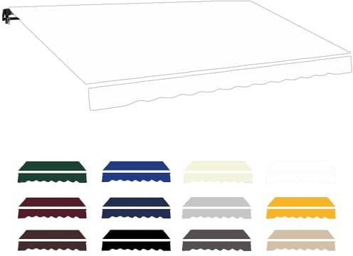 Tenda da sole retrattile, impermeabile, baldacchino di ricambio per balcone, copertura per tenda da sole, braccio regolabile, bianco, 300 x 250 cm, resistente alle intemperie