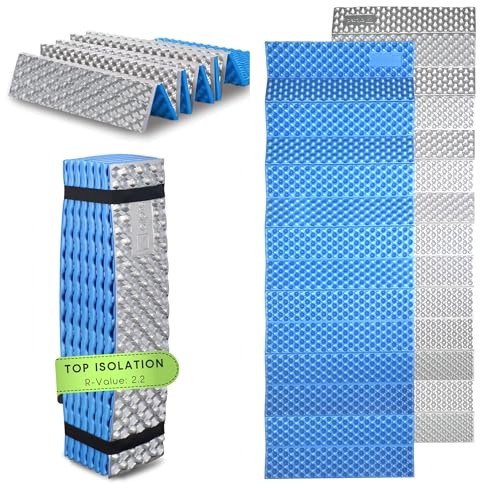 Alpteq® SchlafPlatz Materassino pieghevole – Materasso termico IXPE & materassino per campeggio & escursioni, ultraleggero, impermeabile, isolante, materasso in schiuma per esterni