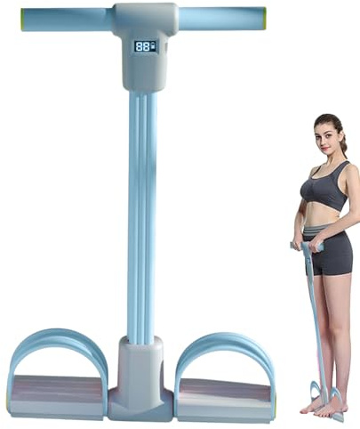 Multifonction Corde De Traction Élastique 6 Tubes Élastiques pour Pédale De Yoga Corde De Tension en Latex Naturel BandesRésistance Fitness Display LCD pour Abdominaux,Taille,Bras,Jambes,étirements