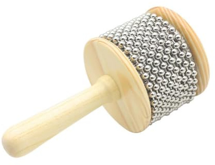 Abaodam Cabasa in Legno Diam Strumento Percussione Mano per Shaker Leggero con Perline Rotanti per Insegnamento Musicale e Educativo
