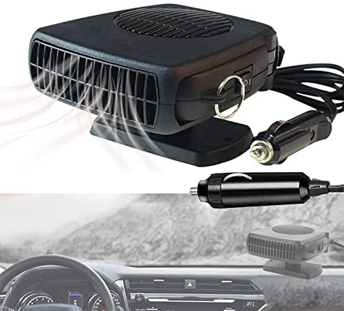 beseloa Chauffage de Voiture, Portable 12V Dégivreur de Voiture à Réchauffeur Rapide 90° à 360° Réglable avec Purification de l'air et Allume-Cigare pour Tous Les VéHicules Chauffage pour Voiture