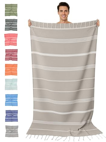 furora HOLIDAY Hamamtuch groß 100x200 cm (Baumwolle), Strand-Saunatuch Damen Herren Saunahandtuch: dünn, kompakt, lang - Strandtuch Hammam Sauna Tuch XXL, Handtuch: Strandhandtuch Urlaub Must Haves