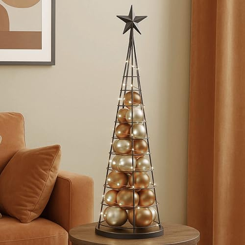 Mendler Deko-Baum HWC-O91 Metall 90cm - schwarz | Weihnachtsbaum, Schmuckbaum, Weihnachtsdeko, Christbaum, zum Beschmücken