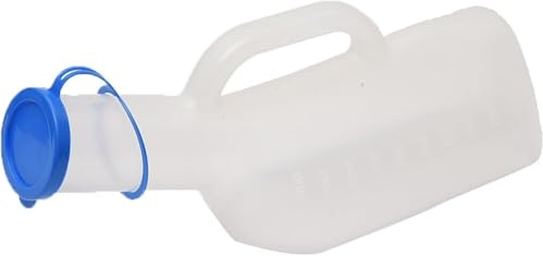 Botella orinal para hombres, Orinales portátiles for hombres con sistema antiderrame.