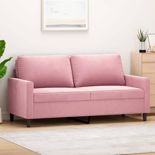 Frdhee Mini Sofa Für Jugendzimmer, 2-Sitzer-Sofa Rosa 140 cm Samt für Wohnungen Wohnzimmer