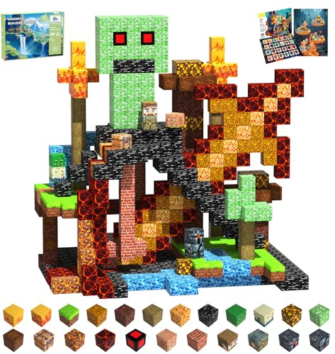CraftyNest Magnetic Blocks Building Toys for Kids, 48 PCS Magnet Blocks for Kids Ages 4-8, Magnetic Cubes, STEM Sensory Toys for Boys & Girls, Christmas Birthday Gifts for Kid Ages 3+