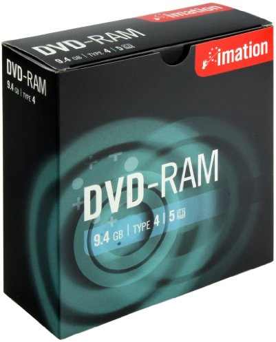 Imation I20164 - Pack de 5 DVD-RAM de 9.4 GB, Tipo 4