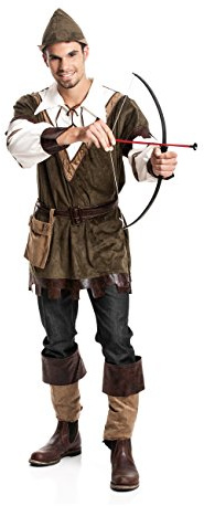 Kostümplanet® Robin Hood Kostüm Herren Faschings-Kostüm Mittelalter Kleidung Männer Jäger Outfit Set Verkleidung Bogenschütze Erwachsene Größe 56/58