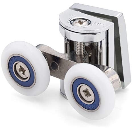 1 x ES1 ShowerPart Top Shower Door Roller/Wheel/Runner, Diameter 23mm, Wheel Thickness 5.7mm, Chromed Plastic Cover, Shower Door Replacement Parts.