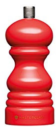 MasterClass Molinillo de Pimienta o Sal con Tapa Intercambiable, Plástico, Rojo, 12 cm