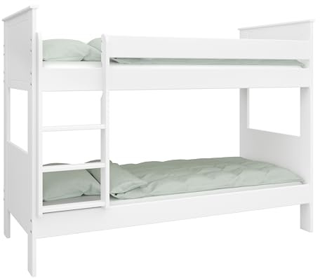 Hoppekids ALBA Kinderbett, Einzelbett mit Ausziehfunktion, Ausziehbett, MDF, 75 x 140/180/200 cm Liegefläche, inkl. Lattenrost, weiß