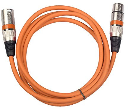 Cable de Micrófono XLR Macho de 3 Clavijas a XLR Hembra Cable de Parche equilibrado Cable de extensión OFC de micrófono para Amplificador Mezclador de micrófono (Naranja 5m)
