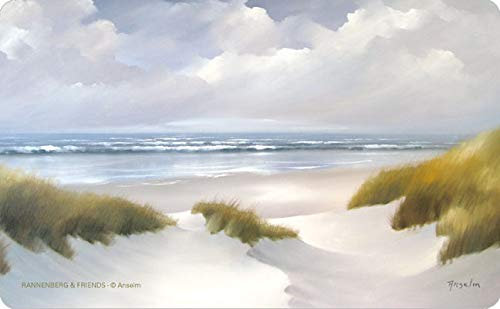 RFB312 | Frühstücksbrettchen  Düne mit Wolken  | 23,5 x 14,5cm | Brettchen mit Spruch/Motiv | als Geschenk oder selber behalten