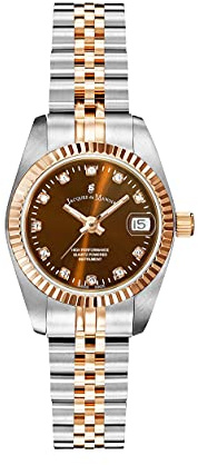 Jacques Du Manoir - Reloj de Pulsera analógico de Cuarzo para Mujer, 26 mm, con Correa de Acero Inoxidable