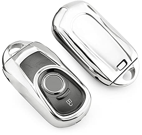 LFOTPP Insignia B Astra K Corsa E Schlüssel Hülle, TPU Silikon Autoschlüssel, Schlüsselhülle Schutzhülle Zubehör (Silber)