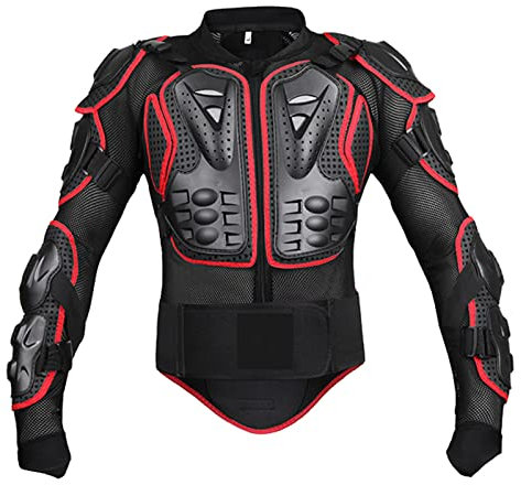 DZQUY Motorrad-Protektoren, Brust- und Rückenprotektoren, Protektoren, Protektoren für Motorcross und Damen, für Mountainbike, Skaten, Skifahren, Rot, Größe XXL