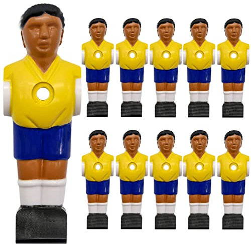eyepower 11 Tischkicker Figuren 16mm - Brasilien Trikot Blau Weiß - Tisch Fussball Kicker Figuren - Tisch Fussballspiel Zubehör Fußball Kickertisch Ersatzteile Tischfussball Figuren Kicker Tisch