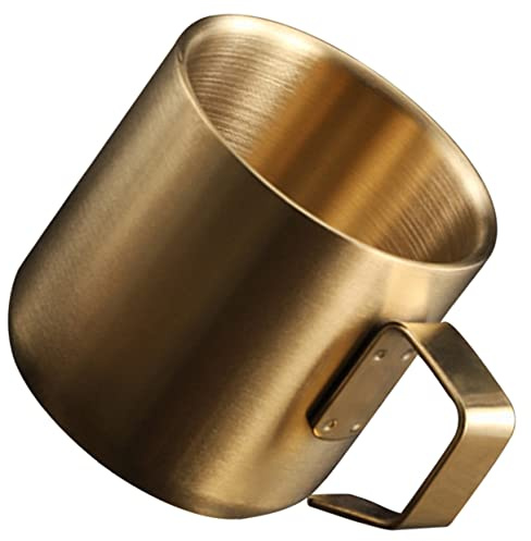 UPKOCH Tasse De Petit Déjeuner En Acier Inoxydable Tasse De Céréales En Métal Avec Poignée Et Bord Lisse Pour Bouillie Café Lait Cuisine Maison Bureau 2.20 oz