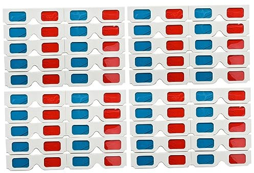 Gatuida 3d Glasses 40 Pcs Imax Glasses Anaglyph Cardboard Glasses Shot Glasses Disposable Red Glasses Shutter Glasses Eyeglasses Sunglasses 3d Paper 3d Movie Glasses