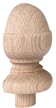 Blueprint Joinery Oak Acorn Stair Newel Post Cap to fit 90mm Newel Posts, Oak Stair Post Cap, 128 high (Half Cap)