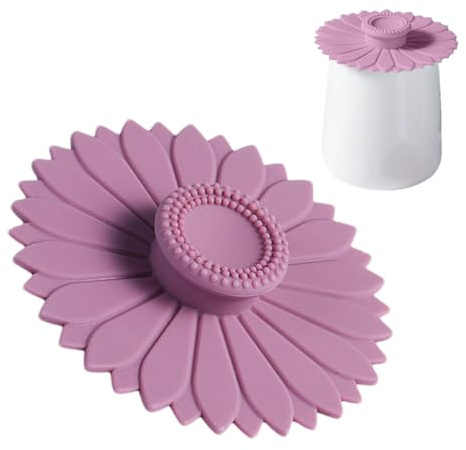 Zuasdvnk Cubiertas de silicona para vasos de silicona, tapas de tazas de café de silicona para tazas de té, tapas de polvo para vasos de bebidas, tapas reutilizables para tazas calientes, cubiertas de