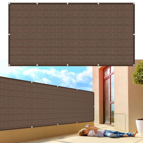 Brise Vue pour Balcon 85 x 250 cm Revêtement et Pare Vue de Balcon Brise-Vue Balcon Clôture avec Attaches de Câble et Cordons pour Balcon Jardin Patio Terrasse, ‎Marron
