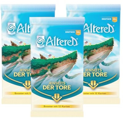3X Altered TCG Booster - Jenseits Der Tore - Komplett neues Sammelkartenspiel - mit 1 Booster a 12 Karten - DEUTSCH + Heartforcards® Versandschutz