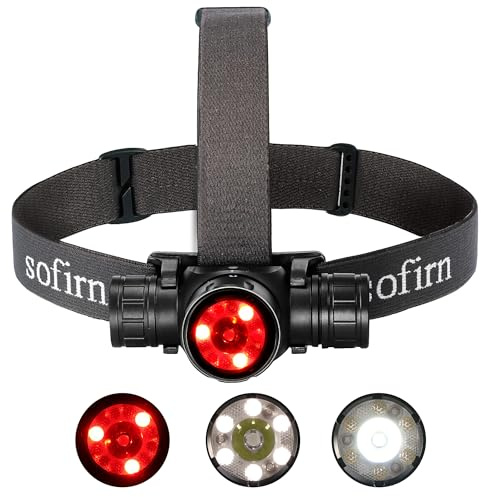 Sofirn HS21 Headlamp with Red Light, 2200 Lumen Led Bright Head lamp USB C Rechargeable with Spotlight, Floodlight, Powerful Headlight Waterproof for Adults, Camping, Hunting, Hardhat, Work, Emergency