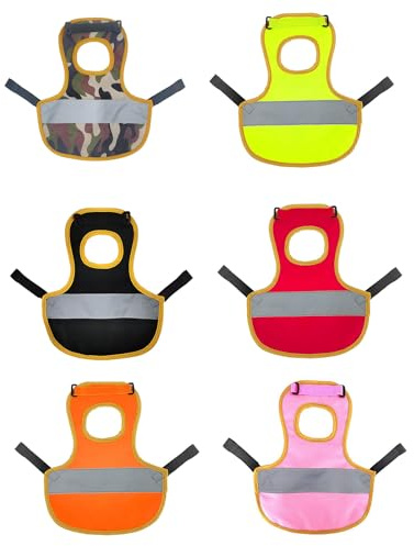 Yolispa Huhn Weste 6 Stück Warnweste Für Hühner Reflektierende Weste hohe Sichtbarkeit Henne Sättel Henne Schürze Federschutz Pet Reflective Vest Für Huhn Und Ente Rückenschutz Jacke